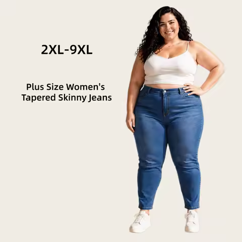 Women Plus Size Large Slim Fit Jeans 9XL 8XL High Waist Elastic Ladies Pant Jeans 7XL 6XL 5XL 150KG 