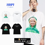ADLV men's t-shirt 100% soft cotton cute smiling blonde baby t-shirt men's black t-shirt ADLV062