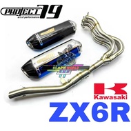 EXHAUST KAWASAKI ZX6R FULL SYSTEM PIPING STAINLESS EKZOS ZX6R MUFLER ACCESSOIRES MOTOR ZX6R ZX6