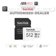 SanDisk High Endurance MicroSD Memory Card for CCTV / Car Dashcam MicroSDXC (V30/U3/4K) (512GB)
