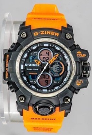 นาฬิกาแบรนด์ Dziner รุ่นสองระบบ งานแท้กันน้ำ ตั้งปลุก จับเวลา มีไฟ LED  พร้อมกล่องแบรนด์