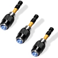 ELEAD 3-Piece Quick Change Bit Holder, 1/4" Magnetic Hex Shank Drill Bit Adapter for Screws, Nuts, D