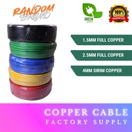 𝟏𝟎𝟎% 𝐏𝐔𝐑𝐄 𝐂𝐎𝐏𝐏𝐄𝐑 Cable 1.5 Cable 2.5 CABLE ELECTRIC PVC CABLE / WIRE 1.5 / 1.5mm / 2.5mm WAYAR 1.5 W