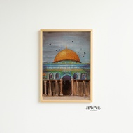 Abstract Dome of the Rock Painting - Al Aqsa - Palestine Islamic Living Room Decoration/ | ARTISTLAM