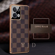 YJD Case สำหรับ OPPO Reno8 Pro 5G High-End หนัง TPU กรอบ Ultrathin กันกระแทกเคสโทรศัพท์