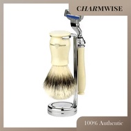 Edwin Jagger 3PCIVCM3 Chatsworth 3 Piece Set (Imitation Ivory) Gillette Mach 3 Razor, Synthetic Brus