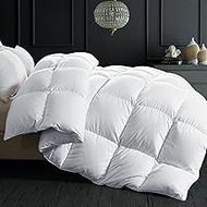 ELNIDO QUEEN Feather Down Comforter King Size - White Down Duvet Insert - Luxurious Fluffy Hotel Sty