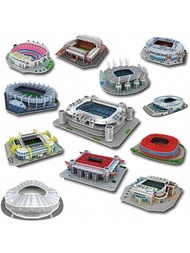 DIY Small-Size 3D Paper Model Puzzle, Exquisite Sports Stadium Decor Model, 25*15*2cm, 14 Options In