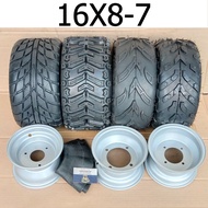 7 ATV Motor Tubeless 16X8-7 Tyre Tayar tube rim Tire Four Wheels wheel 205/55-7 200/55-7 4 Roda Dune