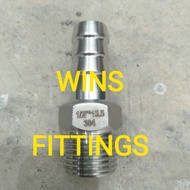 1 inch SS 304 Stainless 1" 150 threaded Hose nipple SUS connector pipe Hose king pipe nipple Hose