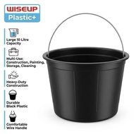 Wiseup PVC Cement Pail Heavy Duty Black Cement Bucket Garden Pot With Handle Water Pail Centrix