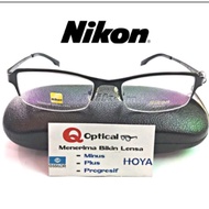 Men's Eyeglass Frames Titanium Half Nikon NV9109-Col.01 S52 Black - Simple and Elegant