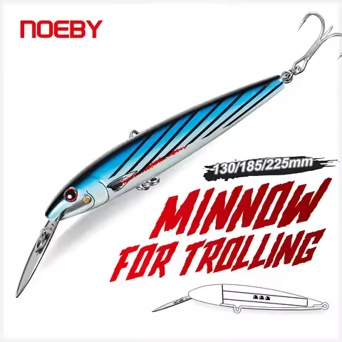 NOEBY Trolling Minnow Fishing Lure 130mm 33g 185mm 60g 225mm 76g Wobblers Artificial Hard Bait Saltw