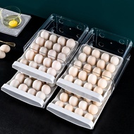 AT- Kitchen Drawer-Type Double-Layer Egg Storage Box40Grid Household Refrigerator Transparent Crisper Stackable Egg Tray