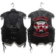 Jaket Rompi NMAX Semi Kulit Polos Hitam Oskar Rompi Plus Emblem BORDIR YAMAHA NMAX Bikers Touring Pr