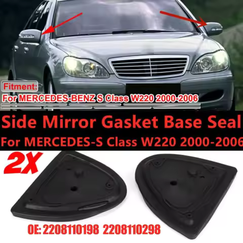 2x Rearview Mirror Base Gasket For Mercedes W220 S350 S430 S500 2000-2006 2208110298 Car Side Door W