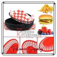 (TablewareSupply)French Fries Serving Tray Oval Plastic Fast Food Basket Picnic Fries Paper Sandwich
