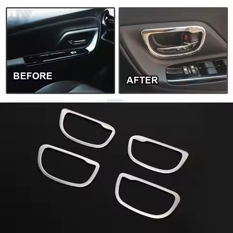 JY 4pcs SUS304 Stainless Steel Interior Inner Handle Trims Car Styling Cover for Toyota Vitz Yaris H