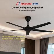 ALPHA ceiling fan 56 inci matt black DC motor cx20 axis haru
