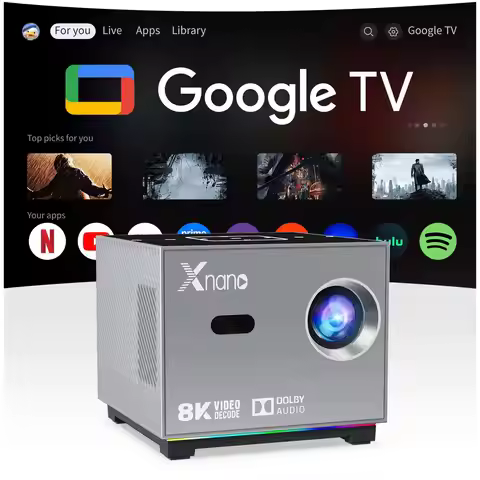Xnano Portable Smart Projector Native 720P Support 8K Android9.0 190ANSI ARGB Light Dual WiFi Home T