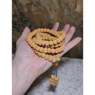 Gegegems Creation 10.8mm 6-Mukhi (Faces) natural abacus shape deep lines "Flower King" Rudraksha 108 mala beads necklace