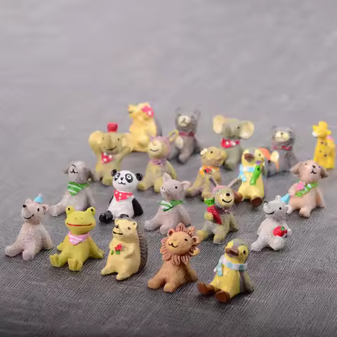 Zakka Lion Panda Elephant Penguin Bear Hedghog Frog Rabbit Pig Miniature Figurine Home Decor Fairy G
