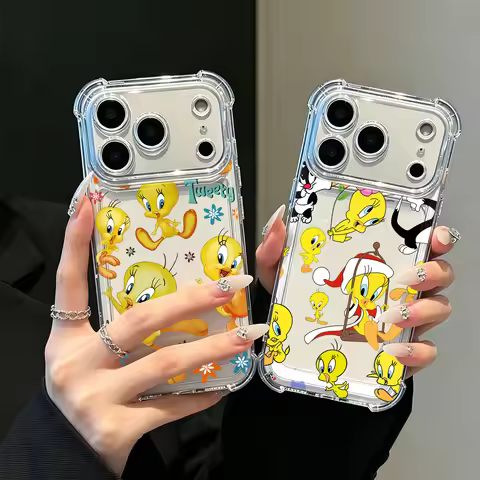 Cute T-Tweety Bird AntiFall Clear Phone Case For Xiaomi Redmi 14C 13C 12C K50 K40 Note 14 13 12 11 1