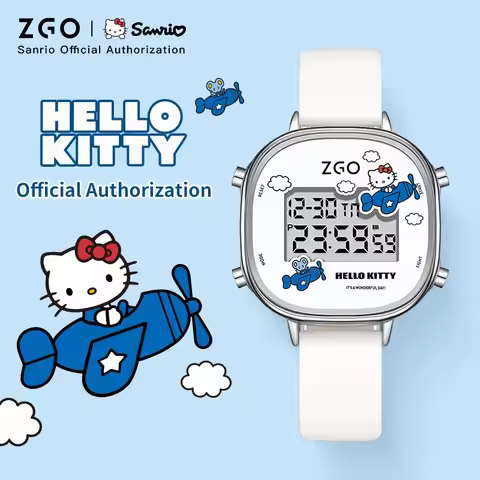 ZGO X Sanrio Hello Kitty Kids' Watches Digital Watch Waterproof LED Children's Watch Student Luminou