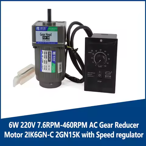 6W 220V 7.6RPM-460RPM AC Gear Reducer Motor 2IK6GN-C 2GN15K with Speed regulator Adjustable speed CW