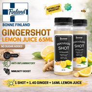 Bonne Finland Ginger Shot Lemon Juice 65ml | Pure Ginger Immunity Detox Anti-Inflammatory No Sugar H