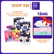 [FREE 2 PACKAGES OF PAPER SIZE S] Combo of 6 Packs of Gumi Gumi Fruit Jelly 135g + 4 Packs of Vinda 