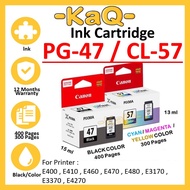 PG-47 47 BLACK CL-57 57 COLOR INK E410 E400 E460 E480 E470 E3170 E4270 PG47 CL57