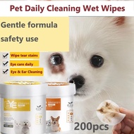 Pet Wet Wipes 200pcs Pet Cleaning Wipes Dog Eye Wipes Cat Eye Wipes Dog Ear Cleaning Wet Tissue Dog 