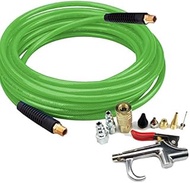 Dynamic Power PU Braided Air Hose 1/4 in by 25 Feet (6.5 MML.D. by 7.5M) with 10 Pieces Parts; 200 P