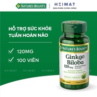 [120mg Gingko] - Gingko Biloba 120mg 100 Tablets - Nature Bounty Helps Increase Cerebral Blood Circulation, Enhance Memory.