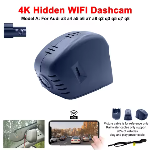 4K Car Dash Cam For Audi A3 A4 A5 A6 A7 A8 Q3 Q5 Q7 2004-2016 Car Camera Video Recorder Dashcam WIFI
