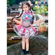 Six One Minority Ethnic Costume Children Hani Ethnic Miao Ethnic Costume Yao Dance Performance Costu