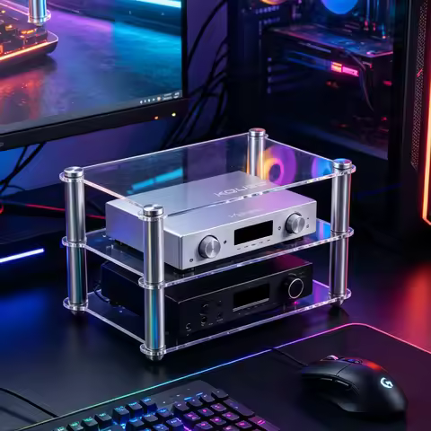 KGUSS amplifier rack HIFI headphone amplifier DAC rack desktop Solid aluminum column double-layer ac