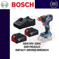 BOSCH GDX18V-200C 18V BATTERY IMPACT DRIVER/WRENCH 2 X 4.0AH  GAL18V-40 06019G42LO