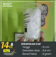 Sablon Gelas Cup Oval / 100 Pcs / Size 121416 Oz - STARINDO tebal - Free Desain
