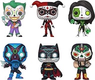 Funko Pop! Halloween - Dia De Los DC Set of 6: Bane, Batman, Blue Beetle, Green Lantern (Jessica), Harley Quinn and Joker