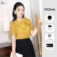 FIONA office shirt Straight shirt, polka dot pattern, F bow collar513123