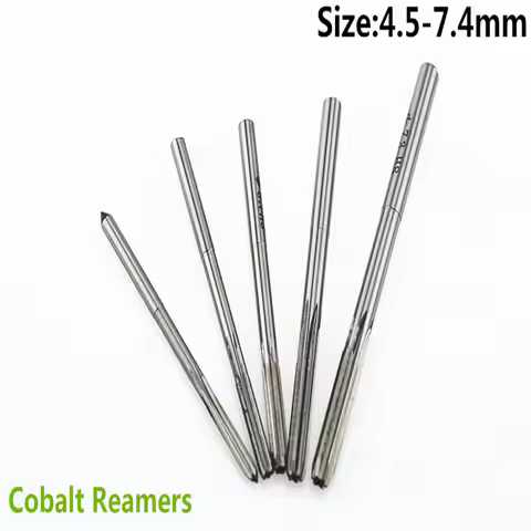 Jrealmer Optional 4.5-7.4mm H8 Chucking Cobalt M35 Reamers H8 Machine Reamer High Speed Steel Rotati