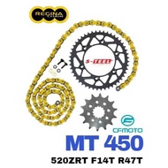REGINA Sprocket Set CF MOTO MT450 2024 520 ZRT  Spoket ZRING ZRA Z Ring Motor Part MT 450