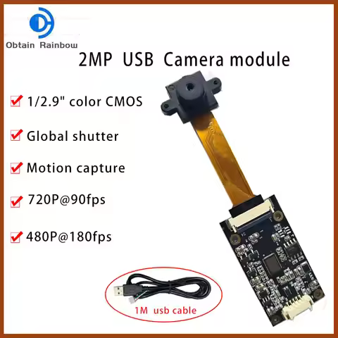 90/180FPS Global Shutter Camera Module 2MP, OG02B10 USB Webcam,High Frame Rate Action Capture Window