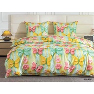 【ReadyStock SG】 3D Premium Print Fitted Bedsheet Set With Pillow+Bolster 900tc