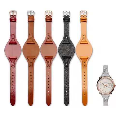 Genuine Leather Watch Band for Fossil Es4114 Es4113 Es3625 Es3616 Female Waterproof Sweat-Proof Soft