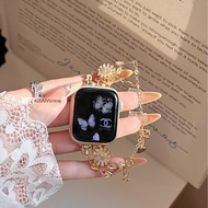 KVZUVUU | สายนาฬิกาโลหะสำหรับ Apple Watch S8 S9 S10 ดีไซน์โคลเวอร์หมุน