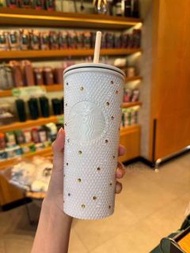 星巴克 珍珠白磚石女神標志禮盒 不鏽鋼吸管保溫杯 500ml 戶外水壺