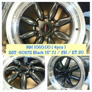 Alloy Rim Wheel 15" SGT-5037S BLACK 7J / ET20 / 4H 100 / 4H 114.3 1pc